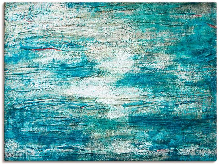 Leinwandbild ARTLAND abstrakte Malerei Aquarell , blau (farbe bild(er): blau), B:60cm H:45cm, Bilder, Leinwandbild, auf Holzrahmen gespannt