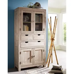 Schrank Akazie 90x40x180 white stone getüncht  NATURE WHITE #61