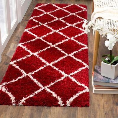 SAFAVIEH Hudson Shag Estella Diamond Trellis 2-inch Thick Rug