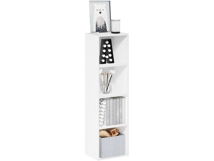 Bibliothèque ouverte Furinno Pasir 4 niveaux Blanc - Étagère moderne