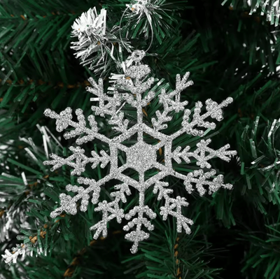 Inspire Picks 9 Piece Glitter Snowflake Christmas Ornaments Red & Gold Hanging Tree Decorations olive 9pcs