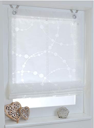 Kutti Vouwgordijn Cadena wit, halftransparant, modern, Breedte: 100 cm, Hoogte: 140 cm