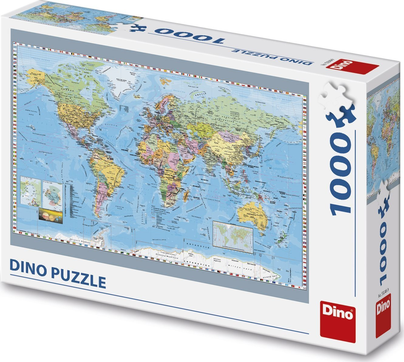 Dino Bikes Puzzel Politieke wereldkaart 1000 stukjes