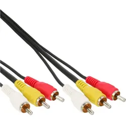 INLINE Audio/Video kabel 3x Chinch 10m (gelb/weiß/rot)