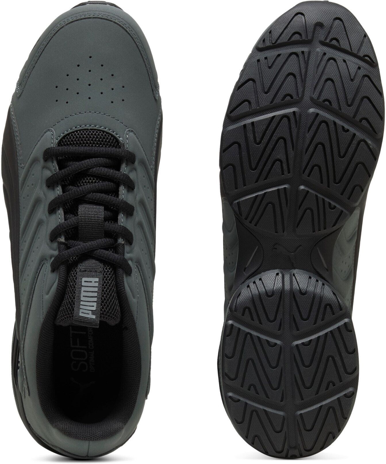 Sneaker PUMA "ELECTRO SL", Gr. 40, Textil, shadow gray, puma schwarz, Synthetik, Schuhe Sneaker, mit SOFTFOAM+ Dämpfung, leicht profiliert, aus Synthetik shadow gray, puma schwarz 40, Textil