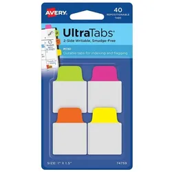 Avery Zweckform 40 Haftstreifen »UltraTabs - Neon«, 2.54x3.81 cm