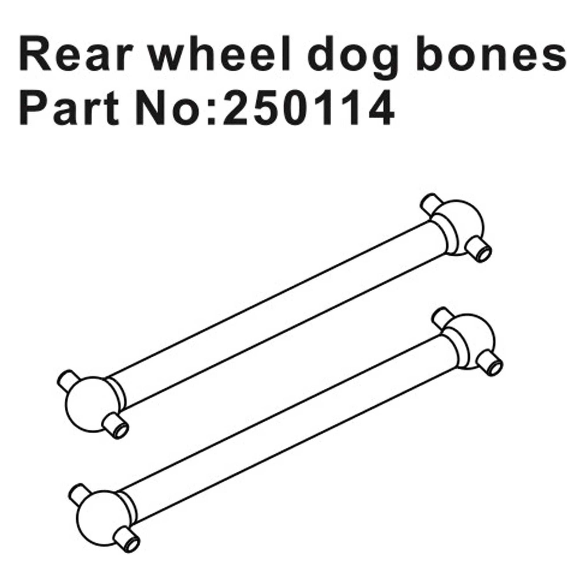 Hobby Plus RC Rear Wheel Dogbones (2) (HBP250114)
