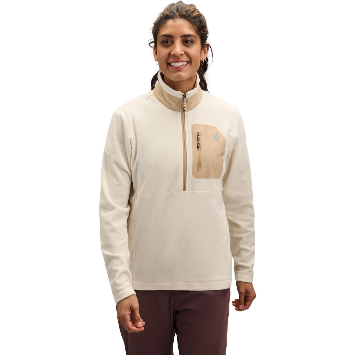 Black Diamond W Rift Half Zip Fleece Jacket chalk-khaki (9737) LRG AP7441169737LRG1