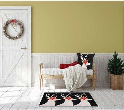 Liora Manne Lush Decor Holiday Caribou Outdoor Rug