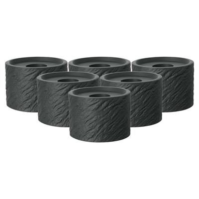 Kerzenhalter VILLEROY & BOCH "Kerzenhalter Manufacture Rock Home ø 6,3 cm 6er Set schwarz", schwarz, Kerzenhalter, Kerzenhalter