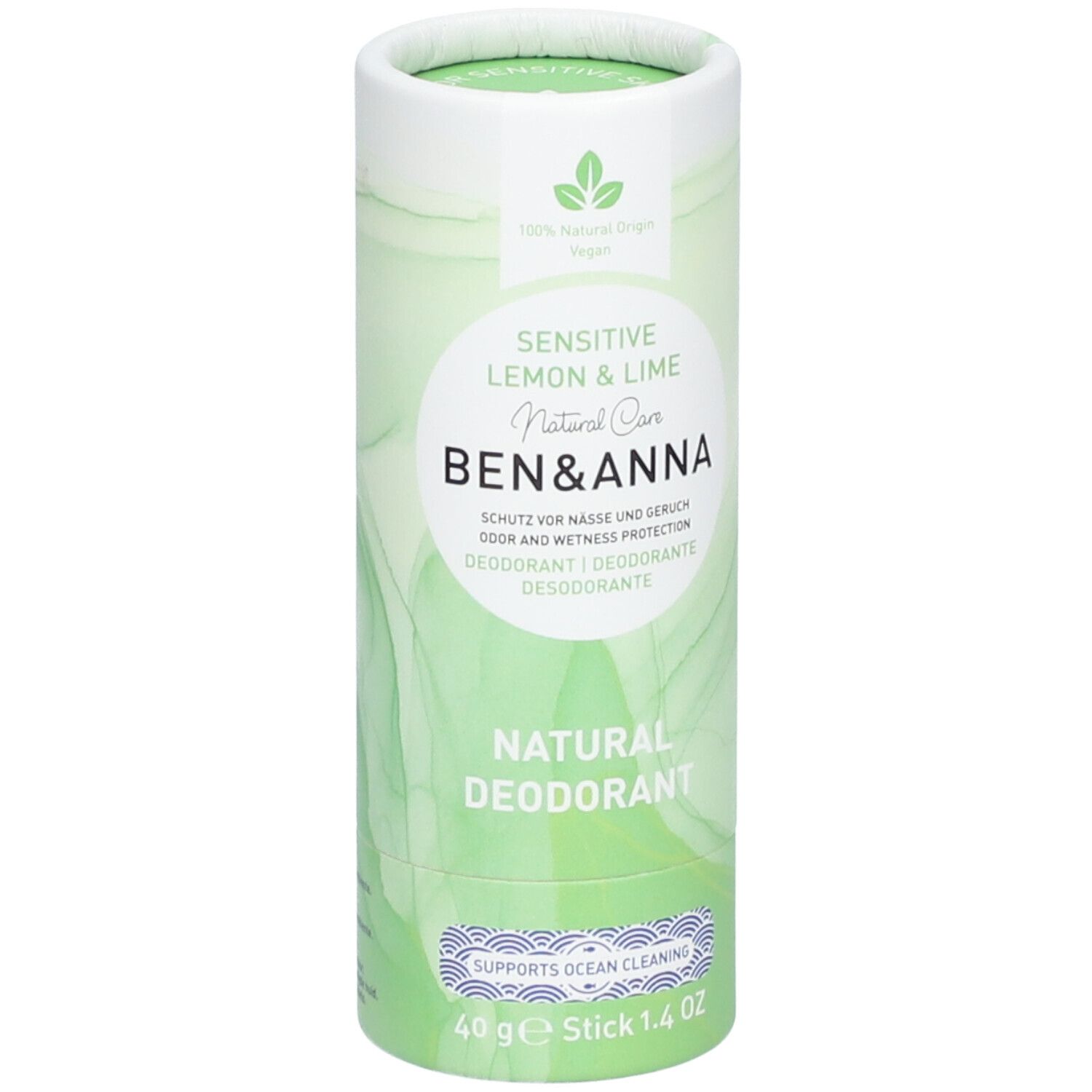 Ben & Anna Natural Deodorant Papertube Lemon Lime Sensitive 40 g Stifte