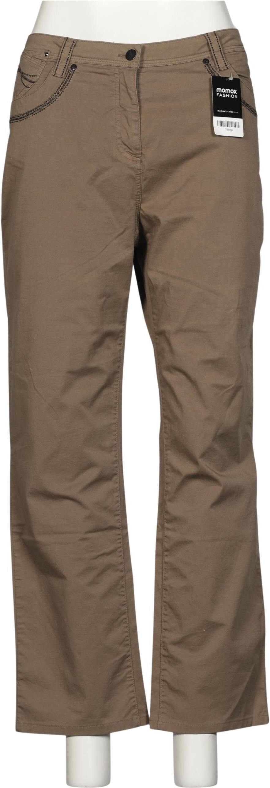 Zucchero Damen Stoffhose, Braun, Gr. EU 46, Elasthan / Baumwolle - Second Hand