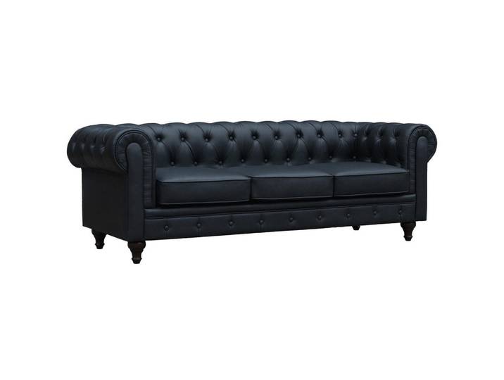 Habitat Garten Einzelsofa aliza Schwarz, 82x70x208 cm, Wohnzimmer, Sofas & Couches, Sofas, Chesterfield Sofas