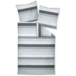 Janine Design Bettwäsche Davos 200 x 220 cm Biber Platin Graphit
