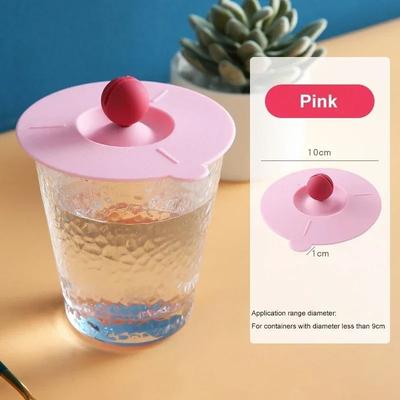 Uplift Essentials Universal Silicone Mug Lid Anti Dust Sealed Cover For Tea & Coffee pink