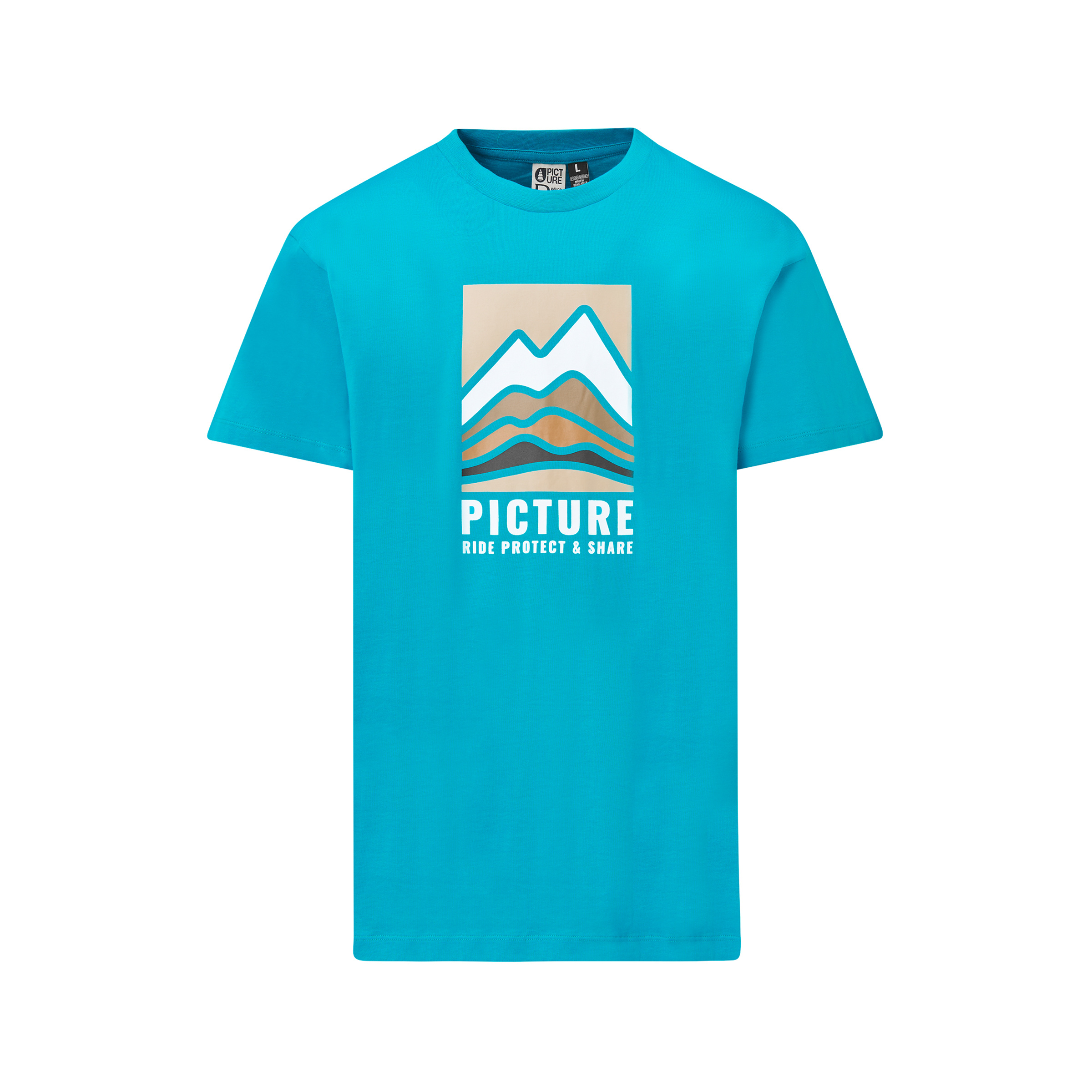 Picture Peakflow Herren T-Shirts tuerkis Größe M Lifestyle Hautfreundlich
