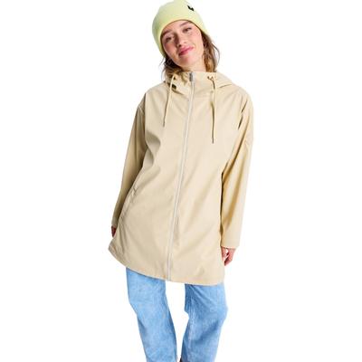 Regenjacke ROXY "Raining Again", Damen, Gr. M, beige (pebble), Obermaterial: 100% Polyurethan., Jacken Regenjacke