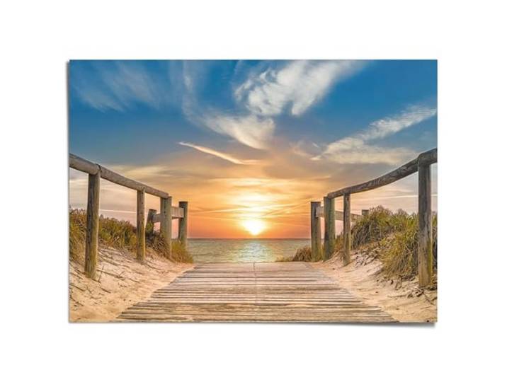 Poster Zonsondergang aan het Strand 100 x 140