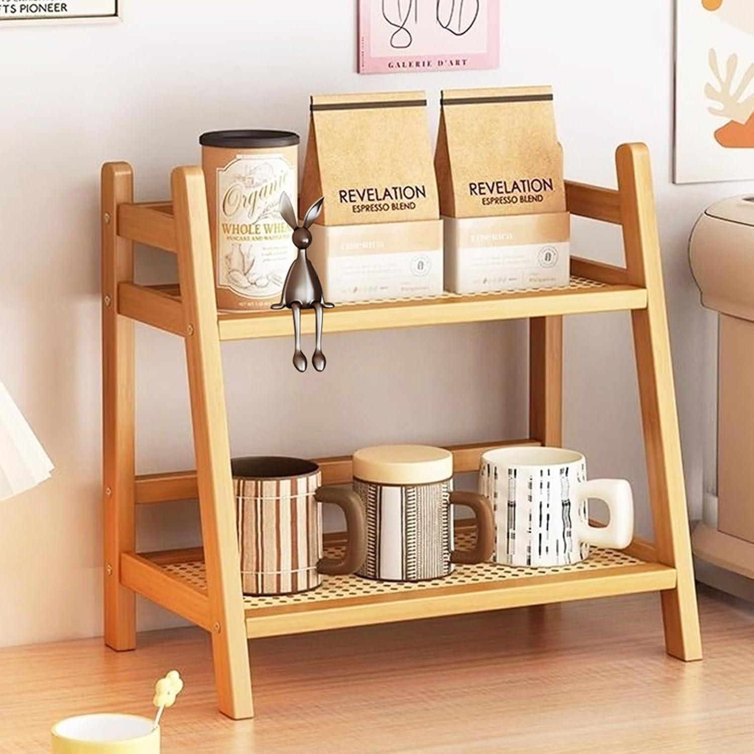 Keukenorganizer bamboe rotan look