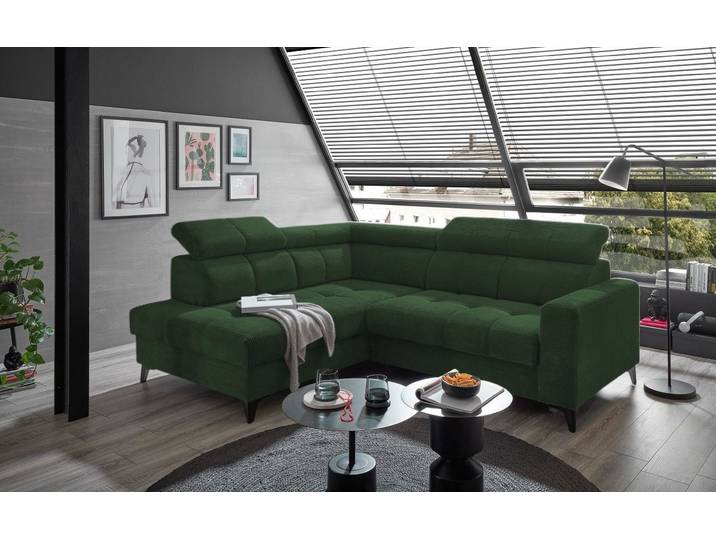 ED EXCITING DESIGN Ecksofa Bavaro, mit elektrischer Sitztiefenverstellung, Kopflehnen,USB-Anschlüsse