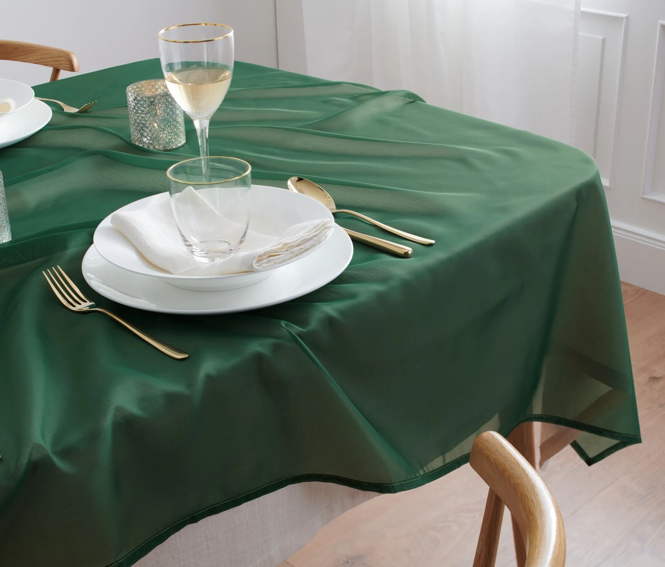 Tchibo - Organza-Tischdecke - dunkelgrün