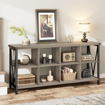 "Garvee 62"" Horizontal 8-Cube Organizer Bookcase, 3-Tier Storage Shelf - 62.2in"