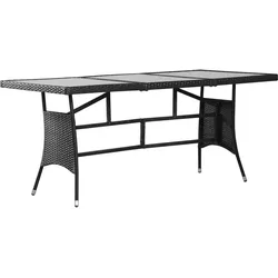 vidaXL Gartentisch Schwarz 170x80x74 cm Poly Rattan