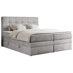 BOXSPRINGBETT ERNI KING 140/200 Hellgrau Velvet - H3
