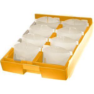 Han Karteikasten 9987-613, Croco Duo, A8, Kunststoff, orange Archivbox für 2200 Karteikarten
