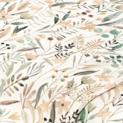 Baumwoll-Jersey "Blumenwiese" mit Elasthan, natur-color