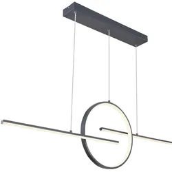 LED Hängeleuchte Pendelleuchte Küchenlampe Fernbedienung Grau Metall L 124 cm
