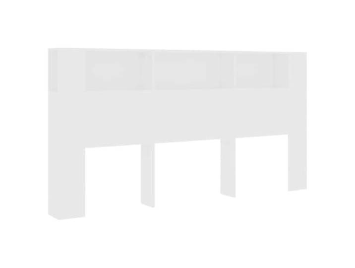 GHVBNMF Kopfteil mit 3 Fächern Wand-Regal Weiß 200x18,5x104,5 cm Funktionales Wandkopfteil für das Schlafzimmer mit drei offenen Ablagefächern zur geordneten Aufbewahrung am Bett.