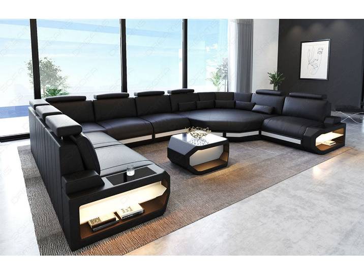 Sofa Asti U-Form in Leder