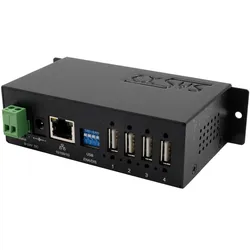 Exsys EX-6003 4-Port Gigabit Netzwerk USB Hub, Druckerserver