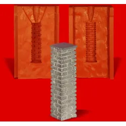 Zinn Giessform Säule Stehle Pfeiler - Silikonform hitzebeständig - benötigt ca. 70g Reinzinn