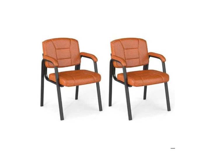 Montage Facile Lot de 2 Chaises Visiteur Ergonomiques Siège Salle d'Attente Confortable avec Accoudoirs Café