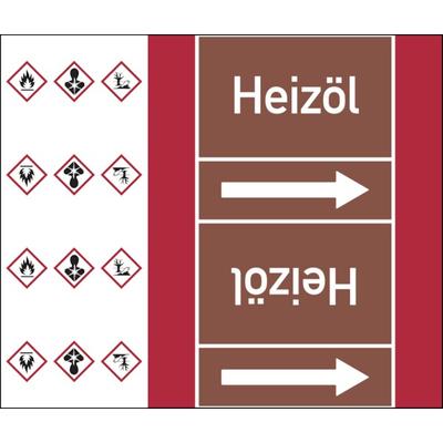 Rohrleitungskennzeichen Heizöl - 33000x180 mm Folie selbstklebend
