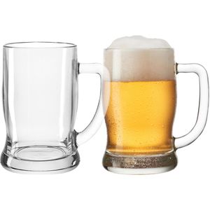 Leonardo Biergläser Taverna 049458 , Bierkrug mit Henkel, aus Glas, 0,5 Liter, 2 Stück