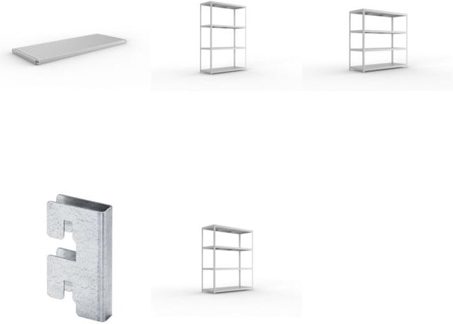 Meta Set SPEED-RACK Zusatzfachebene + Weitspannregal Speed-RackGr 1970x2000x800 + Weitspannregal Speed-RackGr 2470x2000x800 + Weitspannregal Speed-RackGr 2970x2000x800 + Zubehör Päckchen Verdübelungsset + 4 Stück Profilverbinder verzinkt