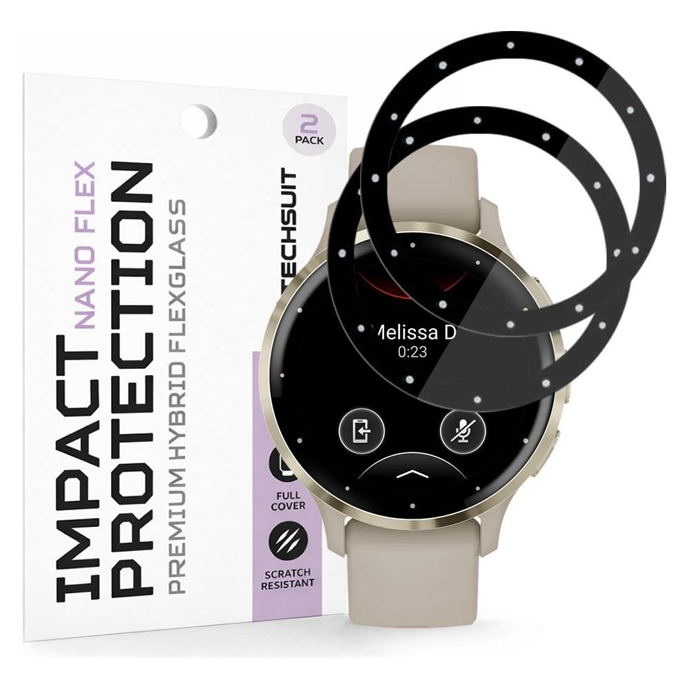 Techsuit - Nano Flex (2 pack) - Garmin Venu 3S - Black (66920070)