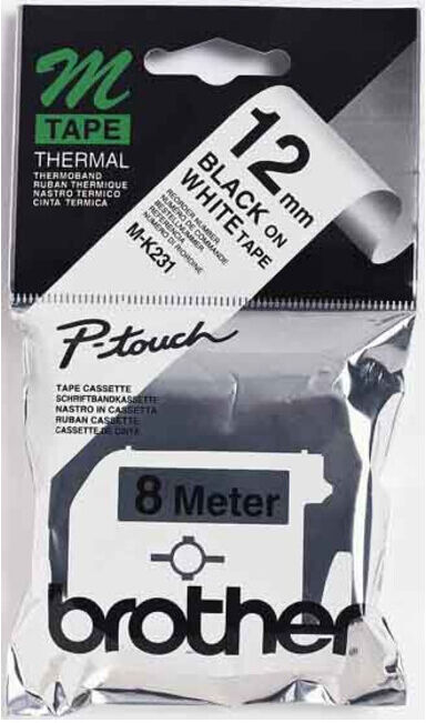 BROTHER Cassette de ruban M-K231S blanc/noir (MK231SBZ)