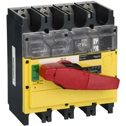 Schneider Electric 31189 Lasttrennsch. INV320, 4 P, 320A/690V DC/AC, Roter Drehhebel/gelber Grund