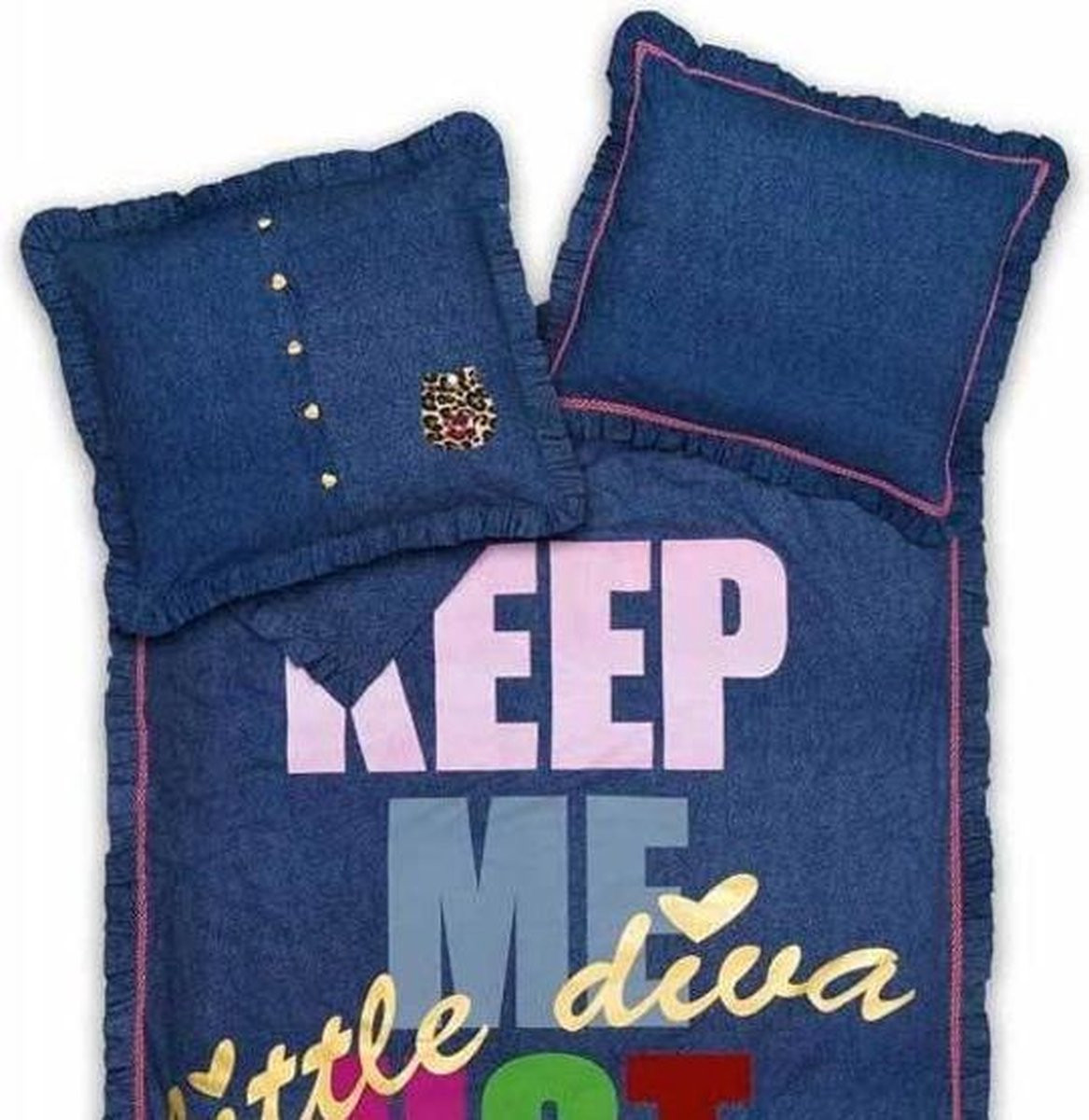 Little Diva Keep Me Hot Kussensloop - Blauw - 50 x 60 cm