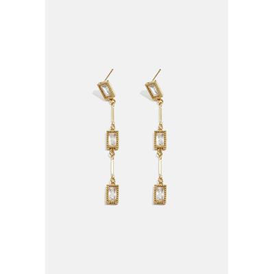 Paar Ohrhänger ADELIA´S, Damen, Gr. Damen, Edelstahl, gold (goldfarben), Ohrringe, Stylisch durch die längliche Gliederoptik mit rechteckigen Elementen