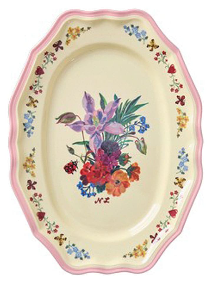 Rice Servierteller "Nathalie Lété" in Creme/ Rosa - (B)19 x (H)26 cm - onesize