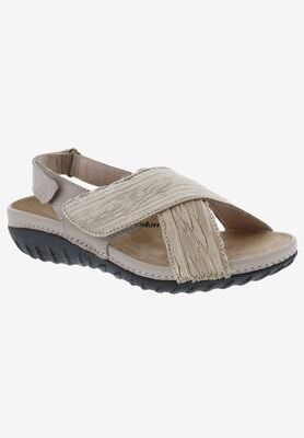 Women's Drew Bon Voyage Sandals by Drew in Beige Fabric (Size 10 M)
