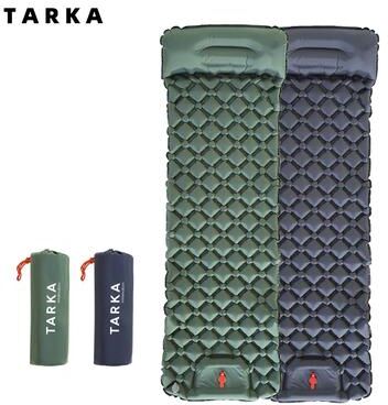 Top Demand Picks TARKA Inflatable Camping Mat With Pillow, Built In Pump, Self Inflating Air Mattress For Outdoor Hiking, Travel & Double army Green