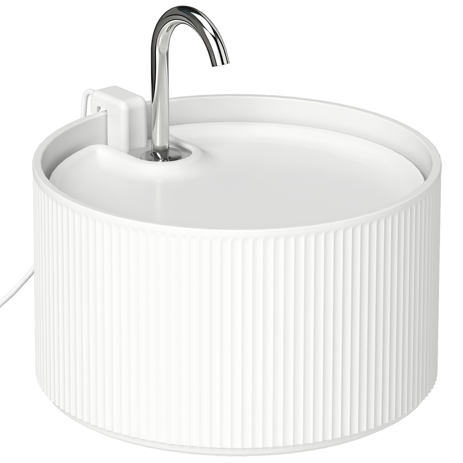 PawHut Kattenfontein 2,2 liter keramische drinkfontein met 4-traps filtersysteem en ultrastille pomp, BPA-vrij