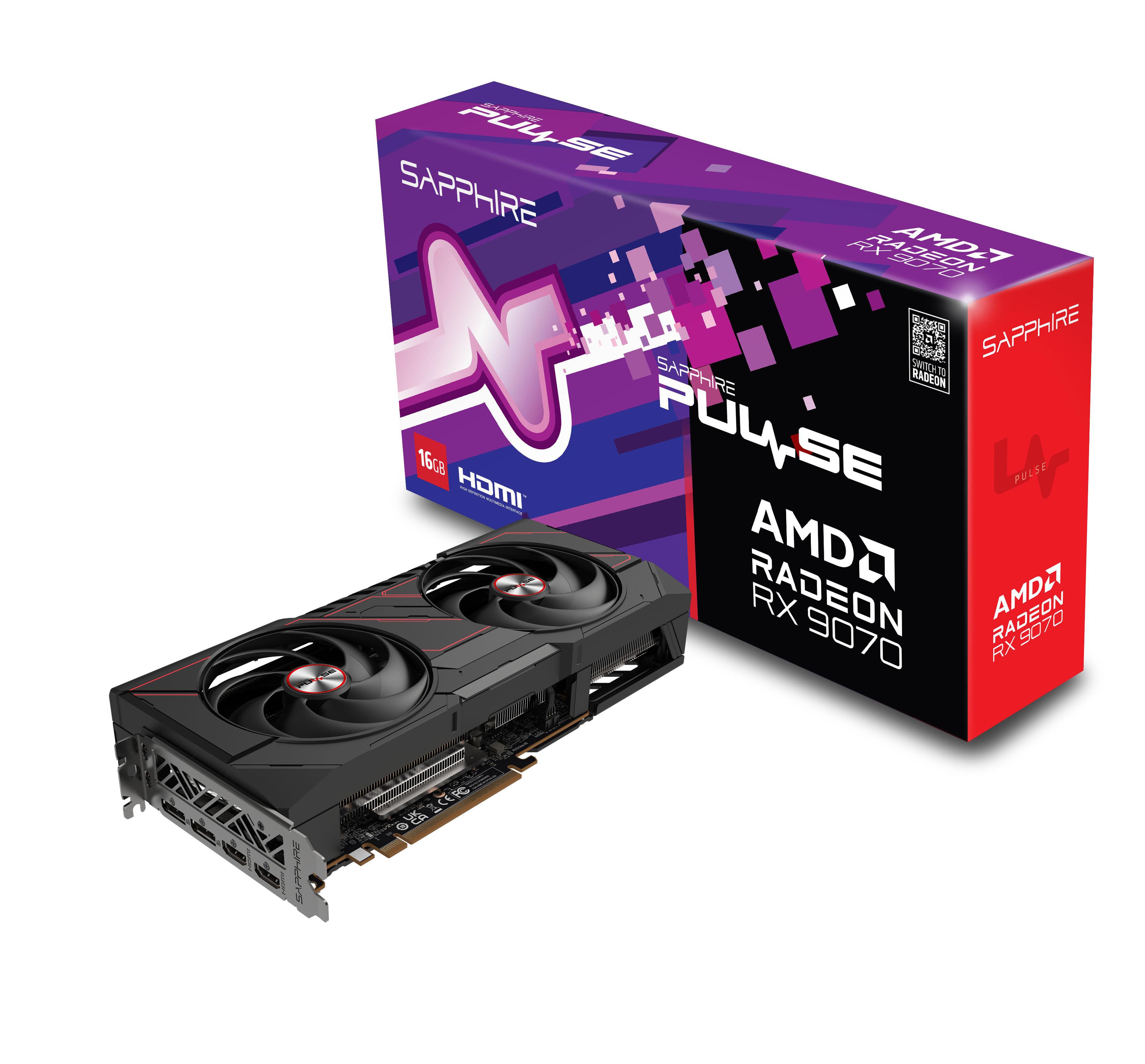 SAPPHIRE PULSE AMD Radeon RX 9070 GAMING Grafikkarte 16 GB