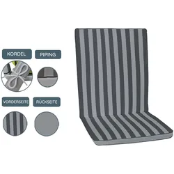 Gartenauflage Hochlehner (LBH 120x50x5 cm) - grau - LBH 120x50x5 cm